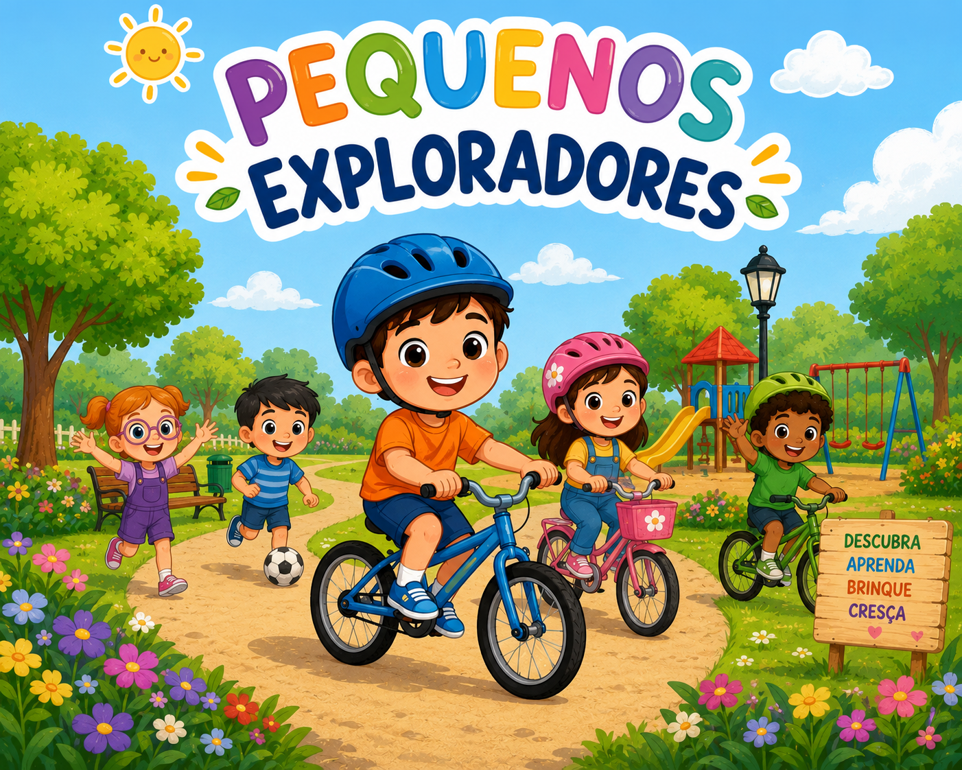 Bicicleta no Parque Colorida